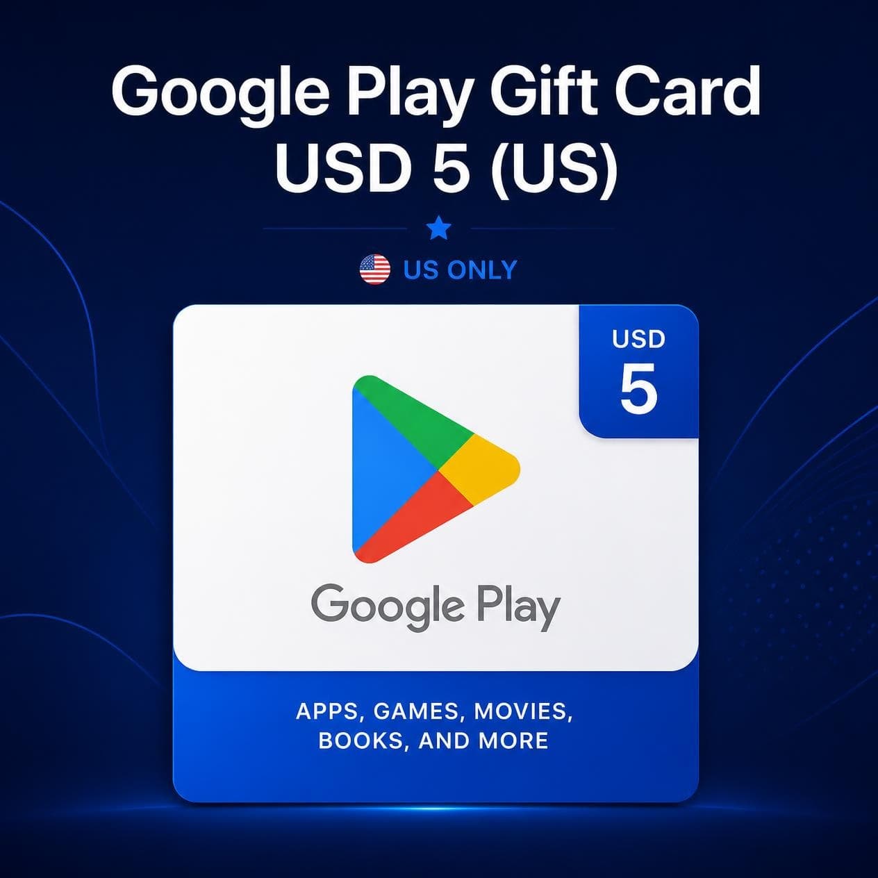 Buy Google Play $5 Gift Card for United States - Instant Digital Delivery